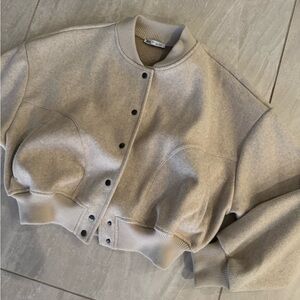 Zara Light Gray Bomber Jacket